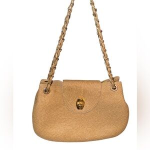 Eric Javits Tan Raffia Shoulder Bag